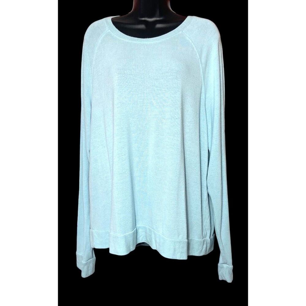 Ambrielle Amour Nightgown Knit Sleepshirt Sweater Blue Long Sleeve Soft Size XXL
